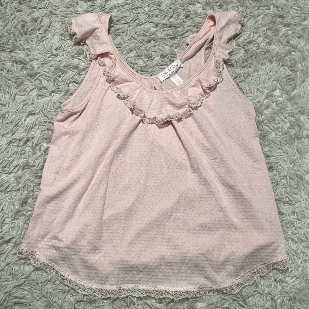Oscar de la renta vintage y2k pink Lacey sleep camisole tank top size XL